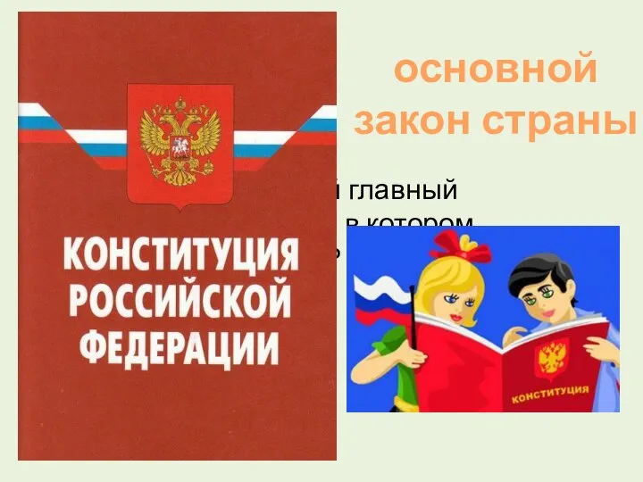 Как называется самый главный документ граждан РФ, в котором отражены все законы? основной закон страны