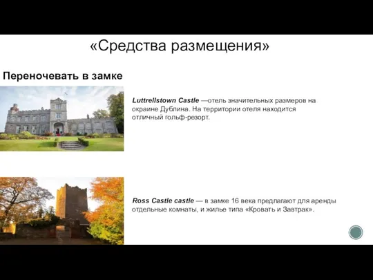 «Средства размещения» Переночевать в замке Luttrellstown Castle —отель значительных размеров на