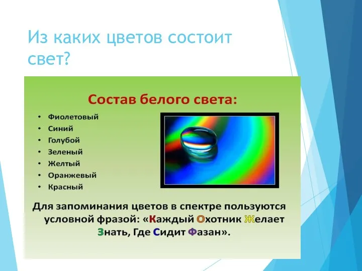 Из каких цветов состоит свет?