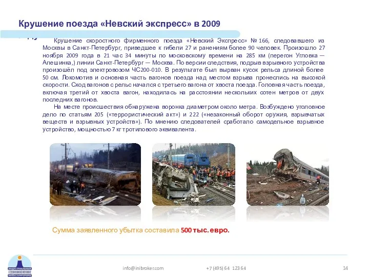 Крушение поезда «Невский экспресс» в 2009 году Крушение скоростного фирменного поезда