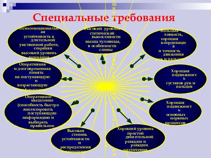 Специальные требования Вычислительные машины, комплексные системы и сети (ЭВМ) инженеры-аналитики (ПМ)