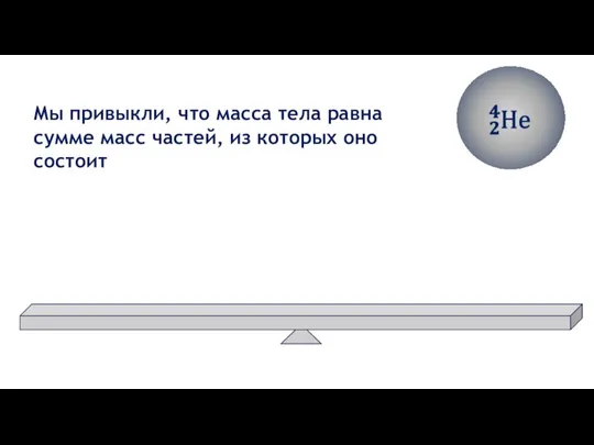 Мы привыкли, что масса тела равна сумме масс частей, из которых оно состоит