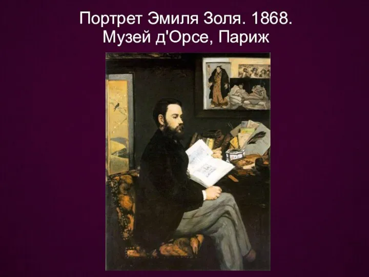 Портрет Эмиля Золя. 1868. Музей д'Орсе, Париж