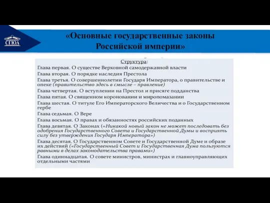 РЕМОНТ «Основные государственные законы Российской империи»