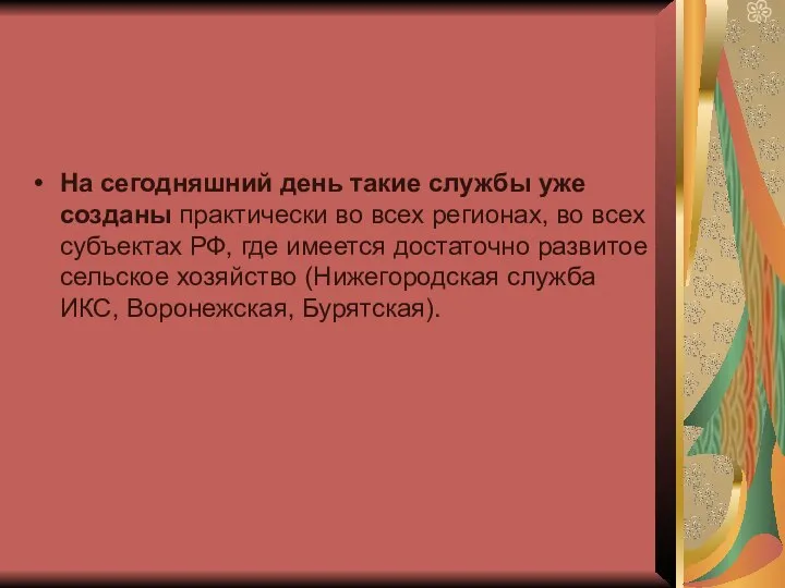 На сегодняшний день такие службы уже созданы практически во всех регионах,