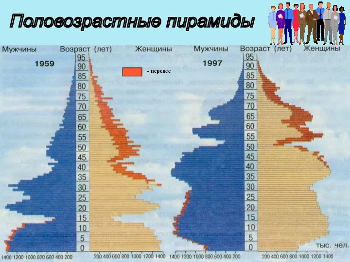 Половозрастные пирамиды - перевес