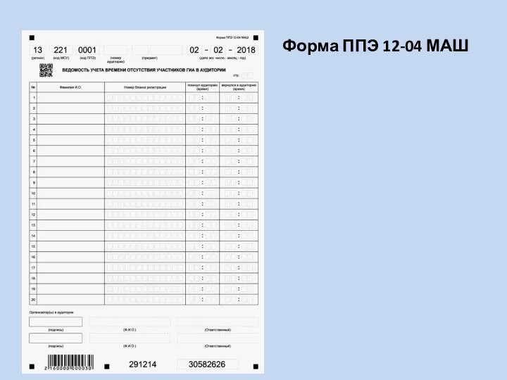 Форма ППЭ 12-04 МАШ