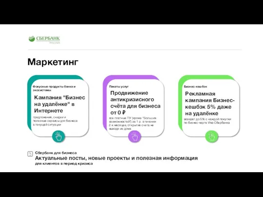 Маркетинг Фокусные продукты банка и экосистемы предложения, скидки и полезные сервисы