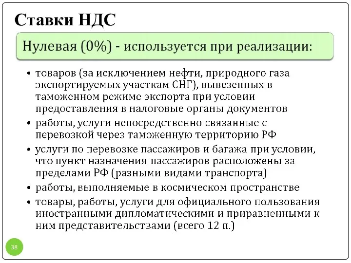 Ставки НДС