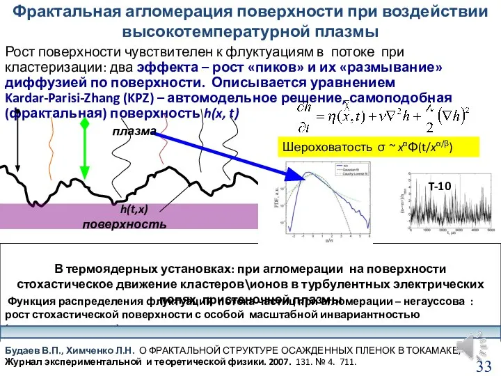 Рост поверхности чувствителен к флуктуациям в потоке при кластеризации: два эффекта