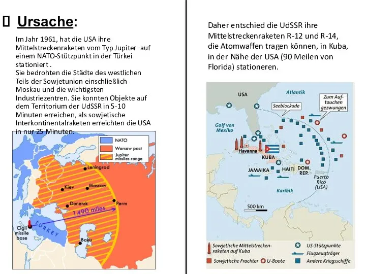 Ursache: Im Jahr 1961, hat die USA ihre Mittelstreckenraketen vom Typ