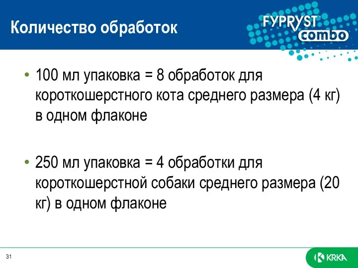 Количество обработок 100 мл упаковка = 8 обработок для короткошерстного кота