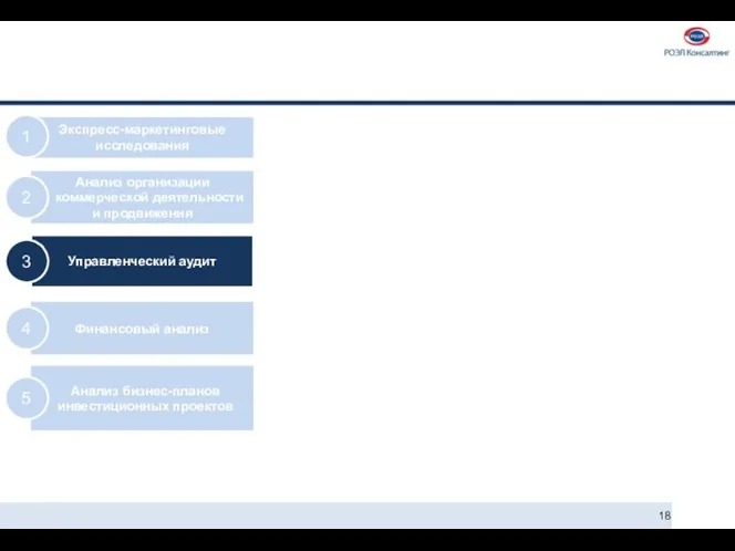 Экспресс-маркетинговые исследования 1 Анализ организации коммерческой деятельности и продвижения 2 Управленческий аудит 3