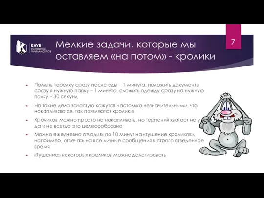 Мелкие задачи, которые мы оставляем «на потом» - кролики Помыть тарелку