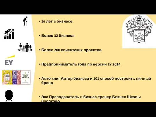 16 лет в бизнесе Более 32 бизнеса Более 200 клиентских проектов