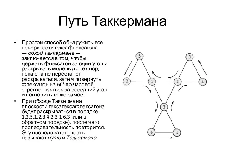 Путь Таккермана Простой способ обнаружить все поверхности гексафлексагона — обход Таккермана