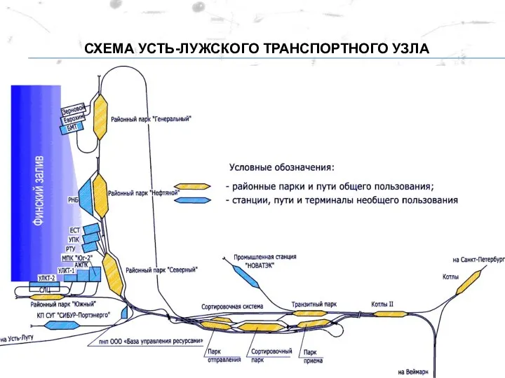 СХЕМА УСТЬ-ЛУЖСКОГО ТРАНСПОРТНОГО УЗЛА