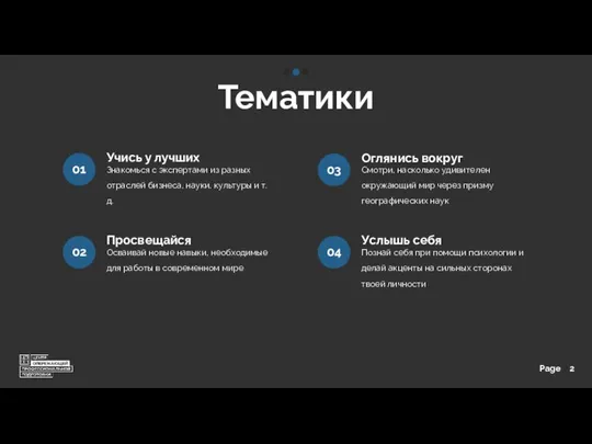 Тематики Просвещайся Осваивай новые навыки, необходимые для работы в современном мире