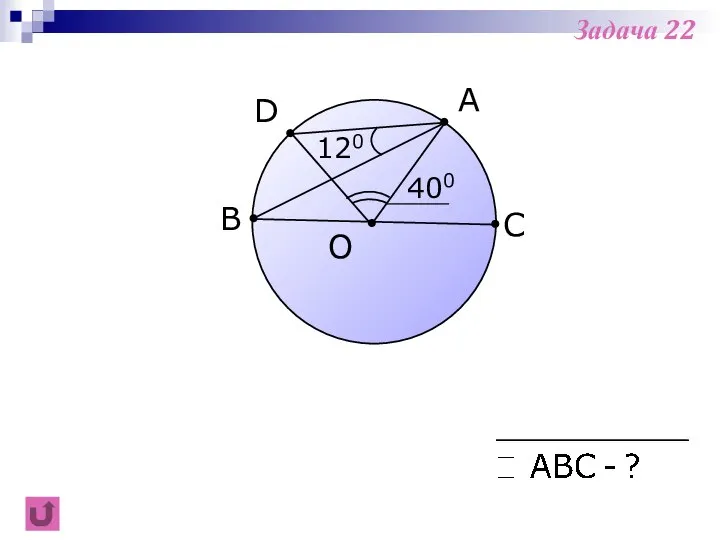 A B C O D 400 120 Задача 22