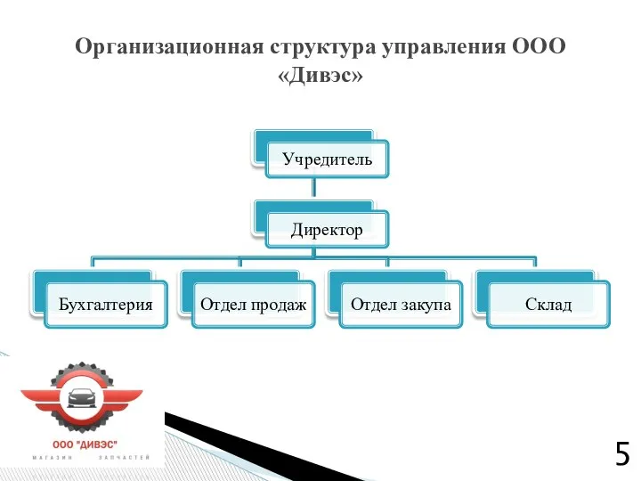 Организационная структура управления ООО «Дивэс»