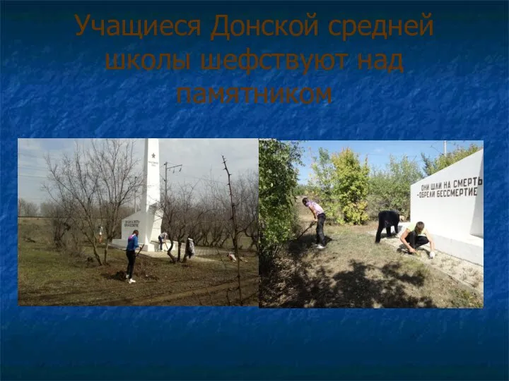 Учащиеся Донской средней школы шефствуют над памятником