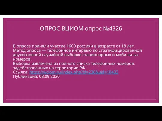 В опросе приняли участие 1600 россиян в возрасте от 18 лет.