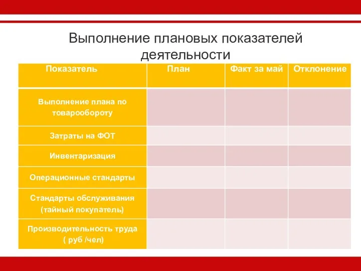 Выполнение плановых показателей деятельности