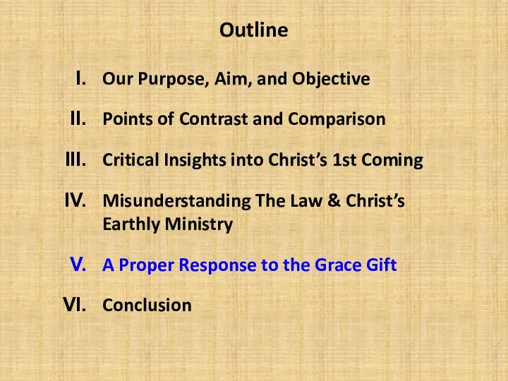 Outline Our Purpose, Aim, and Objective Points of Contrast and Comparison