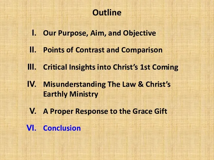 Outline Our Purpose, Aim, and Objective Points of Contrast and Comparison