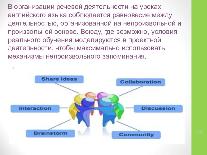 В организации речевой деятельности на уроках английского языка соблюдается равновесие между