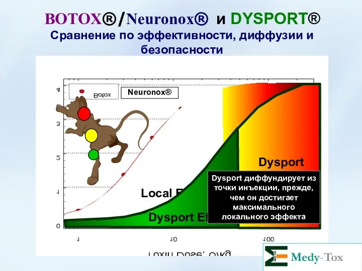 BOTOX®/Neuronox® и DYSPORT® Сравнение по эффективности, диффузии и безопасности ED50 (4.4)