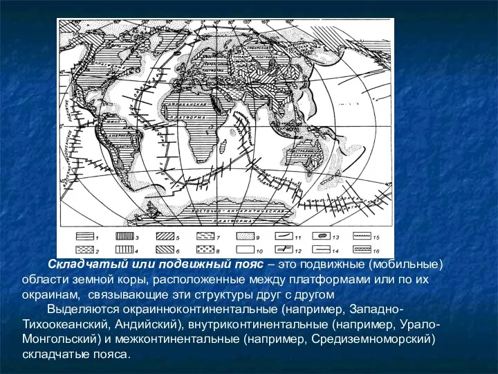 Складчатый или подвижный пояс – это подвижные (мобильные) области земной коры,