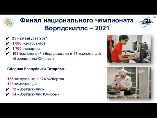 Финал национального чемпионата Ворлдскиллс – 2021 25 - 29 августа 2021