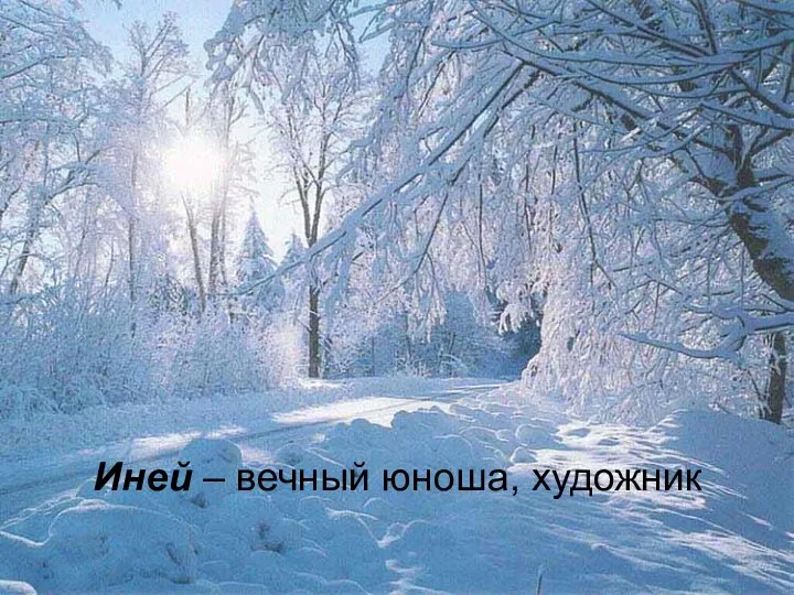 Иней – вечный юноша, художник