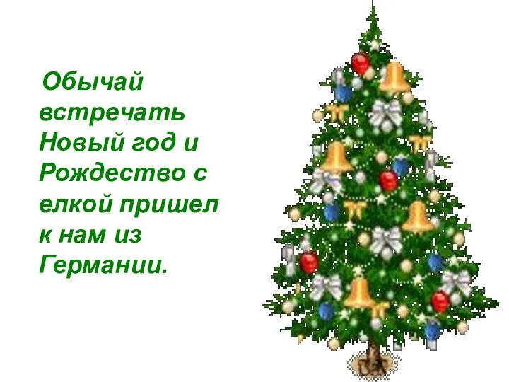 Обычай встречать Новый год и Рождество с елкой пришел к нам из Германии.