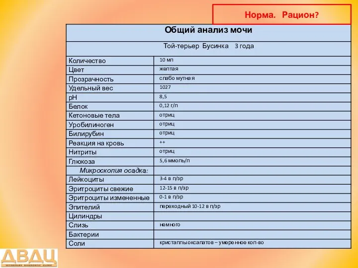 Норма. Рацион?