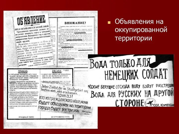 Объявления на оккупированной территории