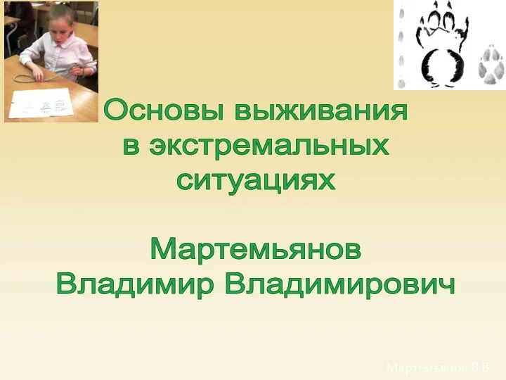 Основы выживания в экстремальных ситуациях Мартемьянов Владимир Владимирович Мартемьянов В.В.