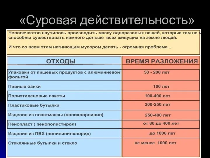 «Суровая действительность»