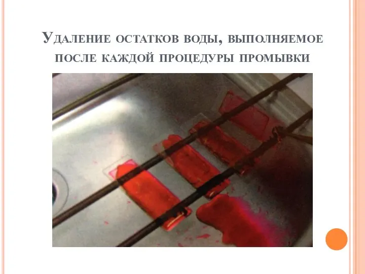 Удаление остатков воды, выполняемое после каждой процедуры промывки