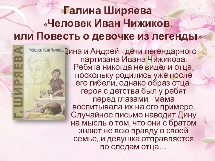 Галина Ширяева «Человек Иван Чижиков, или Повесть о девочке из легенды»