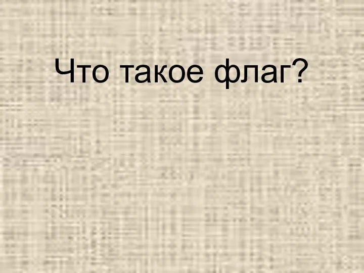 Что такое флаг?