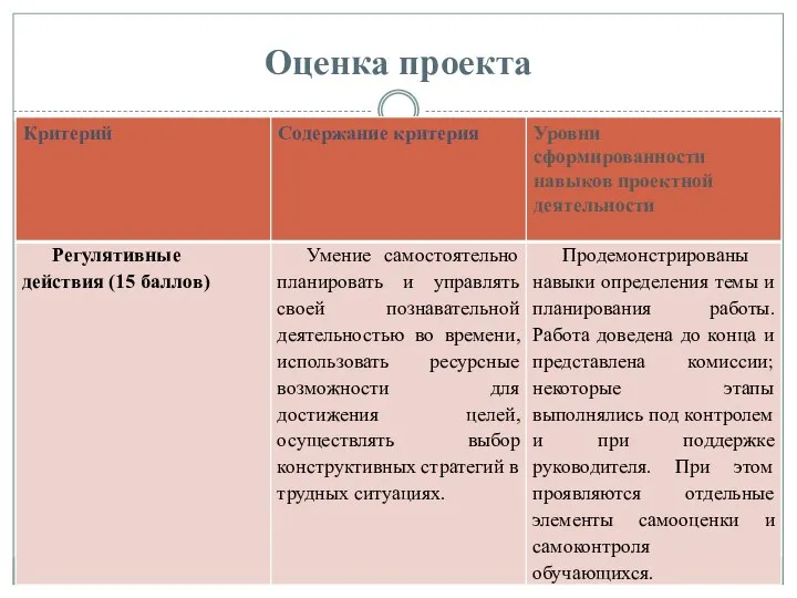 Оценка проекта