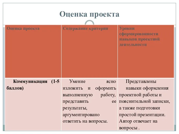 Оценка проекта