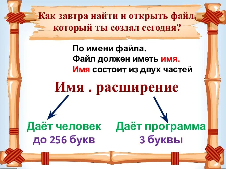 Как завтра найти и открыть файл, который ты создал сегодня? По