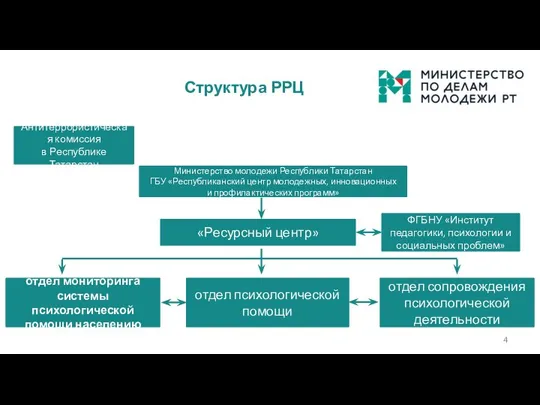 Структура РРЦ Министерство молодежи Республики Татарстан ГБУ «Республиканский центр молодежных, инновационных