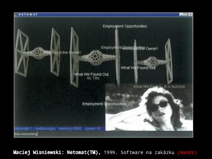 Maciej Wisniewski: Netomat(TM), 1999. Software na zakázku (Wands)