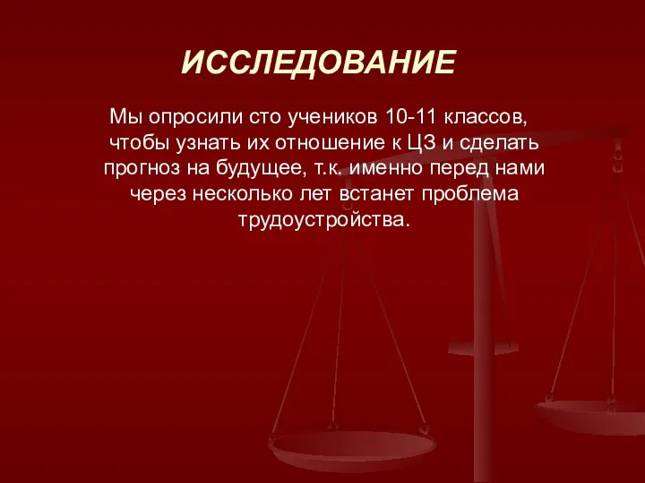 ИССЛЕДОВАНИЕ Мы опросили сто учеников 10-11 классов, чтобы узнать их отношение