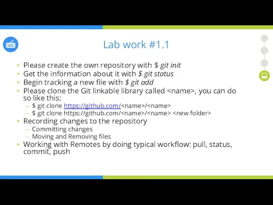 Lab work #1.1 Please create the own repository with $ git