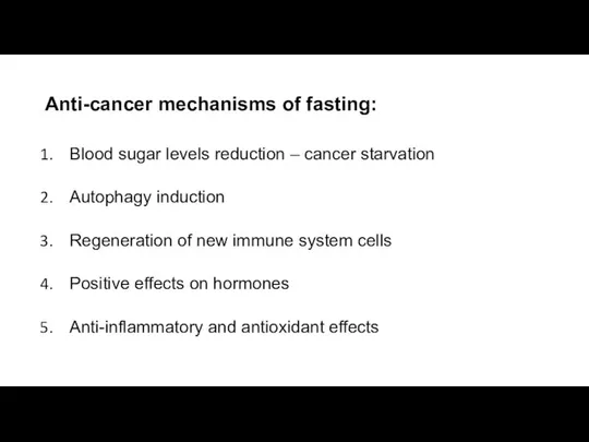 Anti-cancer mechanisms of fasting: Blood sugar levels reduction – cancer starvation